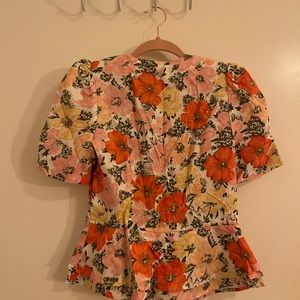 & other stories puff sleeve peplum top